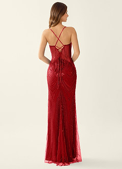 Magnolia Red Mermaid Sequined embroidery Prom Dress image2