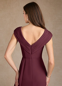 Azazie Bronson Kleider für die Brautmutter A-Linie Plissee Chiffon Kleid Cabernetrot image6