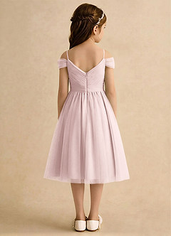 Azazie Lila Girls Formal Abiti da Ragazza di Fiori Abito A-Line in Tulle Spalle Scoperte Rosa Rossore image2