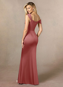 Azazie Laramie Mère de la mariée Robes Robe Sirène en Satin extensible Plissée Antique Rose image3