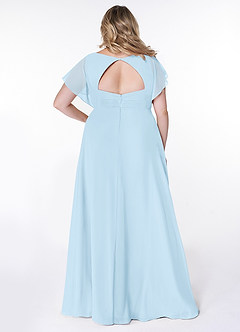 Azazie Rylee Bridesmaid Dresses Sky Blue A-Line Pleated Chiffon Dress image7
