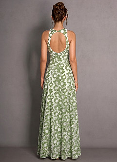 Kleid Selira Grün Und Weiß image2