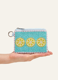 front Mini pochette con cerniera e perline