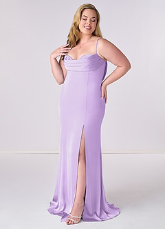 Barbie ♥ Azazie Brudtärnklänningar Klänning av Sjöjungfru i Stretch Satin Korsett Lila image9