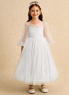 Azazie Trudy Flower Girl Klänningar Klä Balklänning i Tyll Älskling Halsringning image6