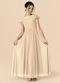 Azazie Payton Klä av A-Line i Chiffong Rosett image3