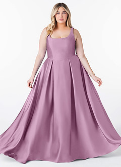 Azazie Neve Robes de demoiselle d'honneur Robe Princesse en Satin extensible avec poches Glycine image10