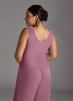 Azazie Frances Mère de la mariée Robes Robe Combinaison/Tailleur Pantalon en Maille Découpé Mauve Vintage image14