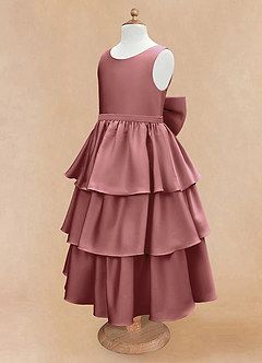 Azazie Margie Flower Girl Klänningar Klänning A-Linje i Stretch Satin Rosett image6