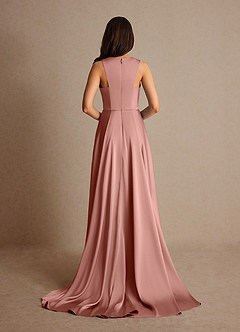 Azazie Niles Mother of the Bride Dresses Rosette A-Line Trains Stretch Satin Dress image4