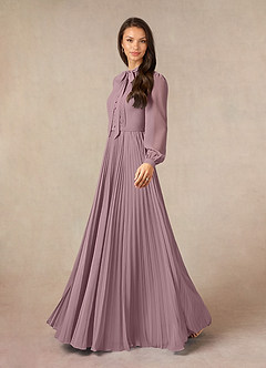 Azazie Adellah Kleider für die Brautmutter A-Linie Plissee Chiffon Kleid Altrosa image2