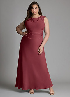 Azazie Kieryn Bridesmaid Dresses Merlot Mermaid Pleated Chiffon Dress image7
