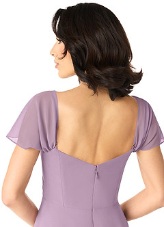Azazie Tancie Brautjungfernkleider Wandelbar A-Linie Schulterfrei Chiffon Kleid Blauregen image5