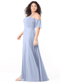Azazie Sue Bridesmaid Dresses Ice A-Line Off the Shoulder Chiffon Convertible Dress image9