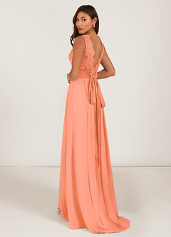 Azazie Gertrude Bridesmaid Dresses Sunset A-Line Lace Chiffon Dress image5