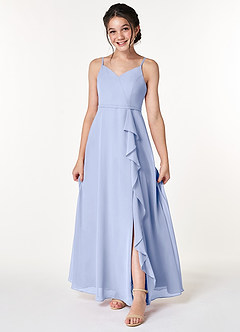 Azazie Naeem Junior Ice A-Line Ruched Chiffon Dress image1