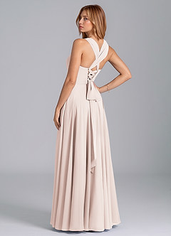 Azazie Darana Bridesmaid Dresses Rose Petal A-Line Corset Chiffon Dress image6