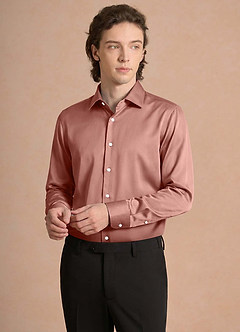 front Julian Rosette Stretch Satin Dress Shirt