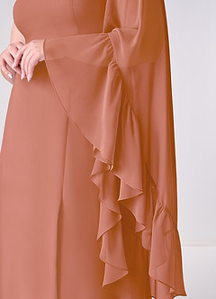 Barbie ♥ Azazie Brautjungfernkleider A-Linie Langarm Chiffon Kleid Mai Tai image10