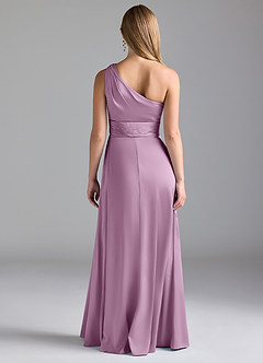 Azazie Dallas Bridesmaid Dresses Wisteria A-Line One Shoulder Stretch Satin Dress image2