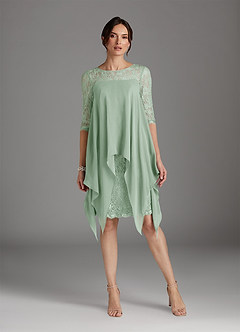 Azazie Flo Mother of the Bride Dresses Agave A-Line Lace Chiffon Dress image9
