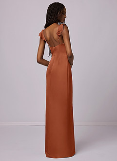 Barbie ♥ Azazie Bridesmaid Dresses Cedar Rose Sheath Stretch Satin Dress image2