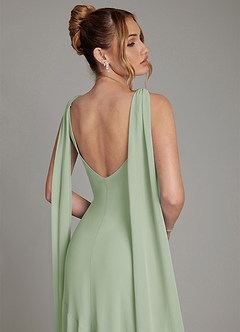 Azazie Essence Bridesmaid Dresses Dusty Sage Sheath Chiffon Dress image9