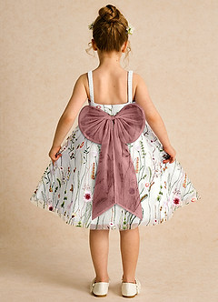 Azazie Peppa Flower Girl Dresses Ivory Desert Rose A-Line Sweetheart Neckline Tulle Dress image2