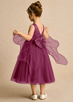 Azazie Pear Robe Demoiselle D'honneur Fillette Robe Princesse en Tulle Arc Mûre image5