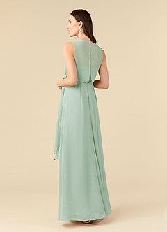 Azazie Marchioness Mother of the Bride Dresses A-Line Scoop Pleated Chiffon Floor-Length Dress image4