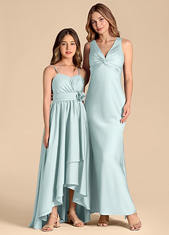 Azazie Catalina Junior Jurk van Stretch Satijn met A-Lijn Sweetheart Halslijn De Nevel image3