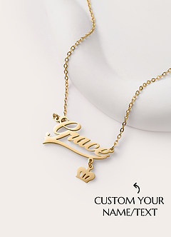 front Collier avec nom personnalisé et couronne