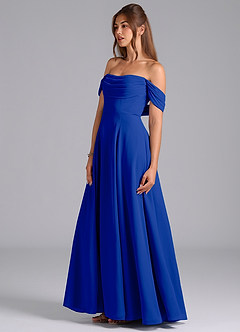 Azazie Almina Bridesmaid Dresses Royal Blue A-Line Off the Shoulder Chiffon Convertible Dress image6