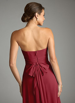 Azazie Tamira Suknie dla druhen Linia A Pofałdowany Szyfon Do ziemi Sukienka image5