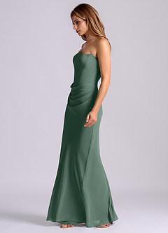Azazie Debby Bridesmaid Dresses Sea Moss Mermaid Strapless Chiffon Dress image4