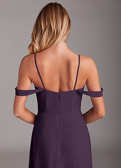 Azazie Aaron Bridesmaid Dresses Plum A-Line Off the Shoulder Chiffon Convertible Dress image9