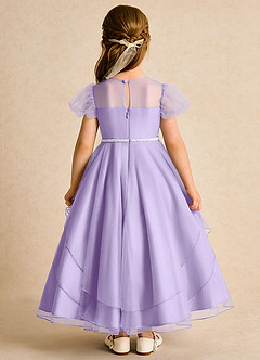 Azazie Duckie Flower Girl Dresses Lilac Ball-Gown Pleated Tulle Dress image5