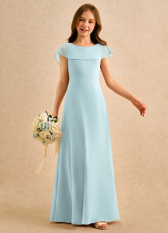 Azazie Kittie Girls Formal Flower Girl Dresses Mist A-Line Chiffon Dress image6