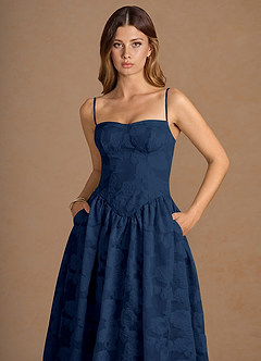 Vestido Azul Marino Oscuro Midi Celestine image5