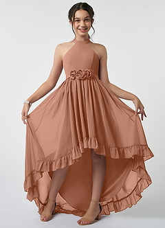 Azazie Hermione Junior Bronzer A-Line Chiffon Dress image2