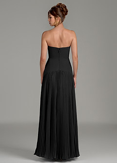 Azazie Yuliana Bridesmaid Dresses Black A-Line Strapless Chiffon Dress image2