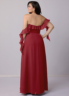 Barbie ♥ Azazie Bridesmaid Dresses Pomegranate A-Line Off the Shoulder Chiffon Convertible Dress image12