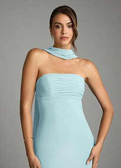 Azazie Saylor Bridesmaid Dresses Sea Glass Mermaid Strapless Chiffon Dress image6