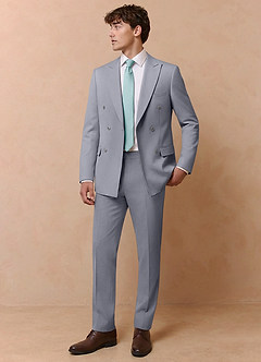 front Collins Gris Traje cruzado de mezcla de lana