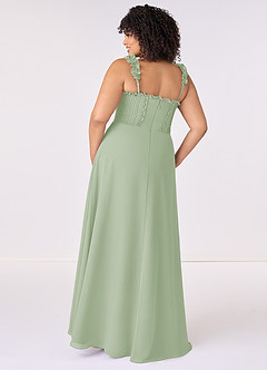 Barbie ♥ Azazie Bridesmaid Dresses Dusty Sage A-Line Sweetheart Neckline Chiffon Dress image7
