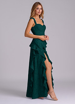 Azazie Sloane Bridesmaid Dresses Pine A-Line Sweetheart Neckline Floral Burnout Dress image5