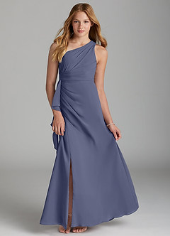 Azazie Maive Junior Stormy A-Line Pleated Chiffon Dress image1