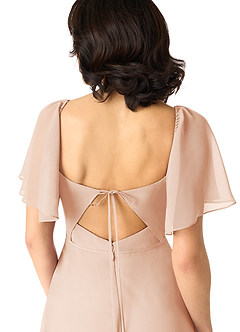 Azazie Chloe Bridesmaid Dresses English Rose A-Line Sweetheart Neckline Chiffon Dress image3