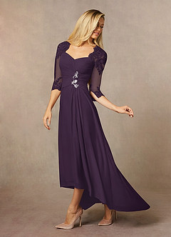Azazie Anne Vestidos para mãe da noiva Vestir Ameixa de Renda de Bainha com Lantejoulas image7