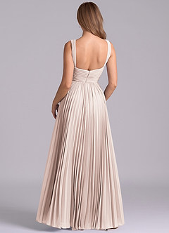 Azazie Mina Vestidos de damas de honor Vestido de Pétalo De Rosa de Gasa de Corte en A con Plisado image7